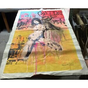 Painted Woman Nude Art On Canvas- Can I Get Your Numba? Signed By Artist -65x42”